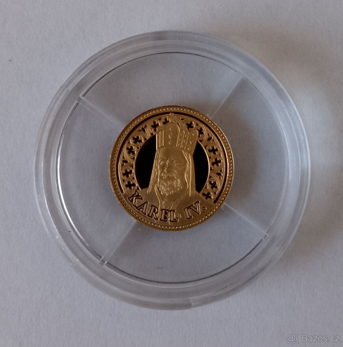 Zlatá mince 0,5 gr Karel IV, au 585
