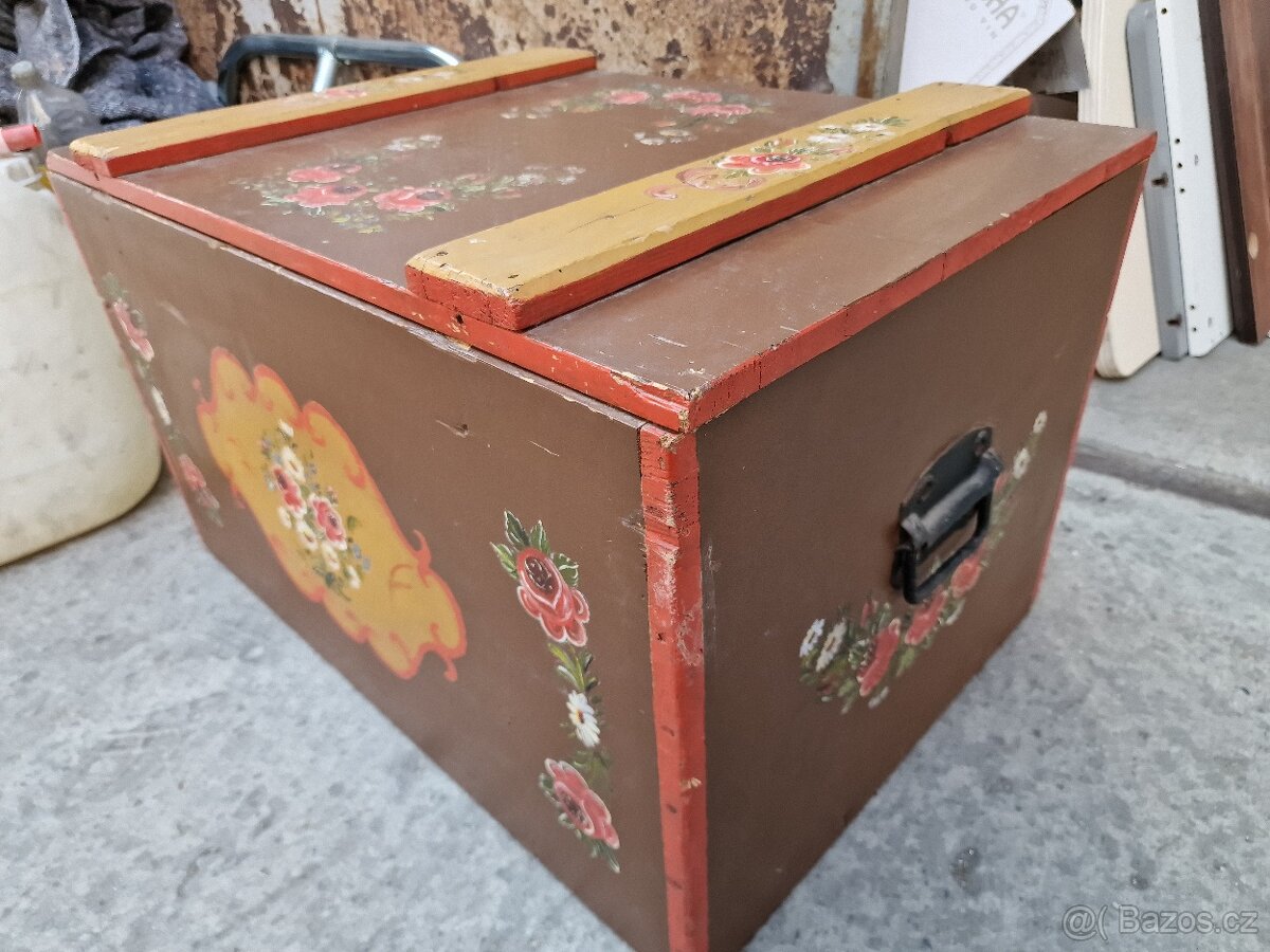 Truhla Malovaná Dřevo 50x73 výška 46 cm