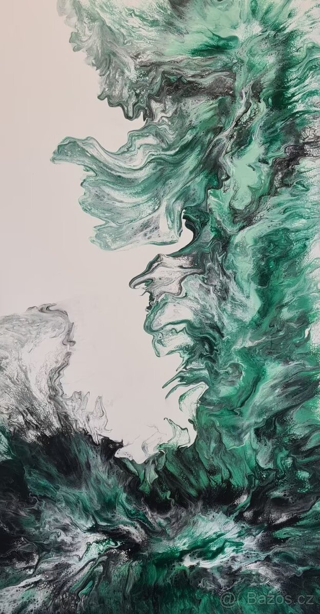 Abstraktní akrylový obraz – technika Dutch Pouring