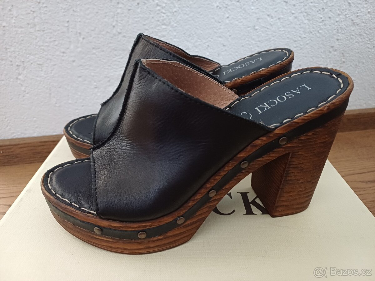 Nové pantofle kožené vel.37