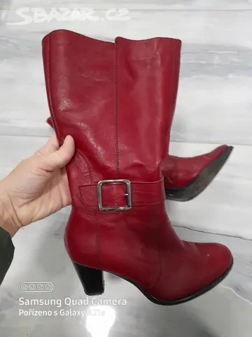 Kožené kozačky 37