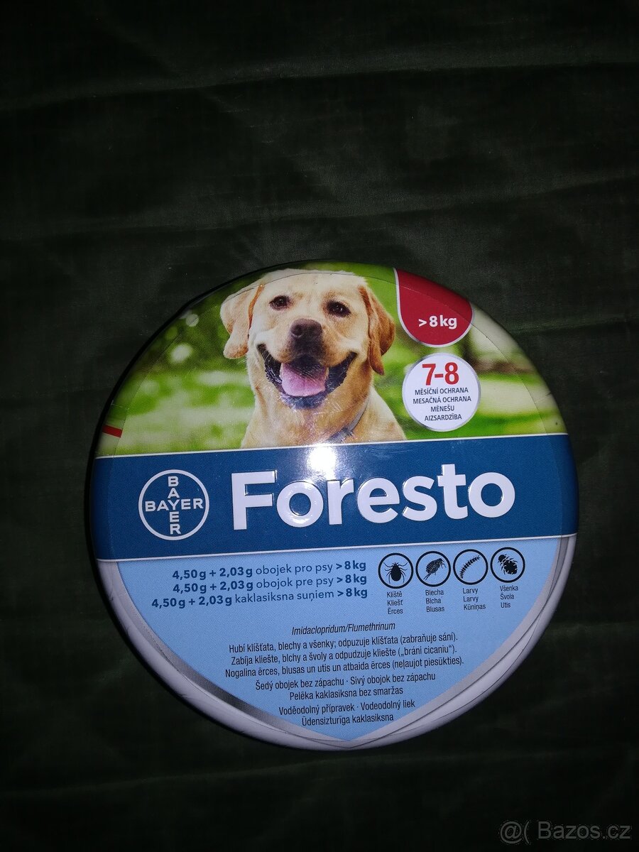 Obojek pro psy Foresto proti klíšťatům