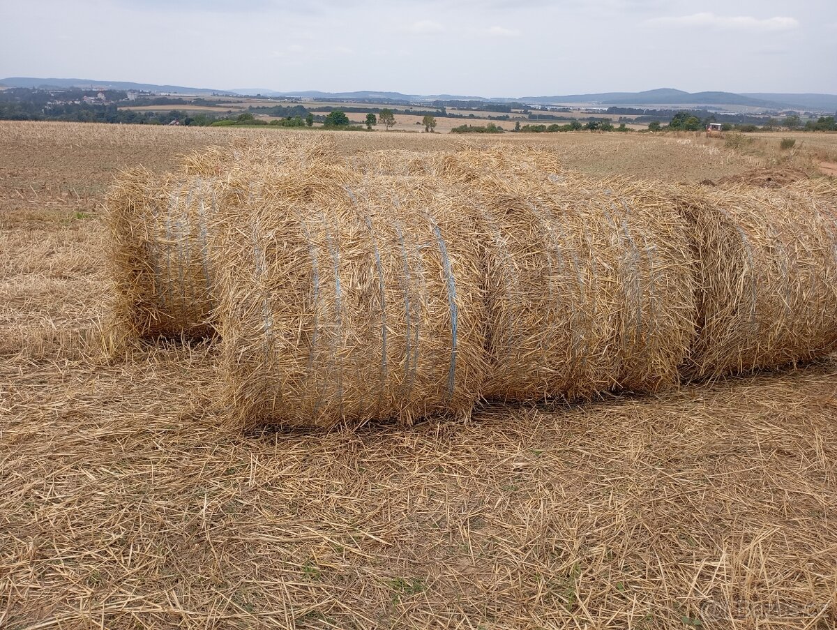 Kulaté balíky slámy