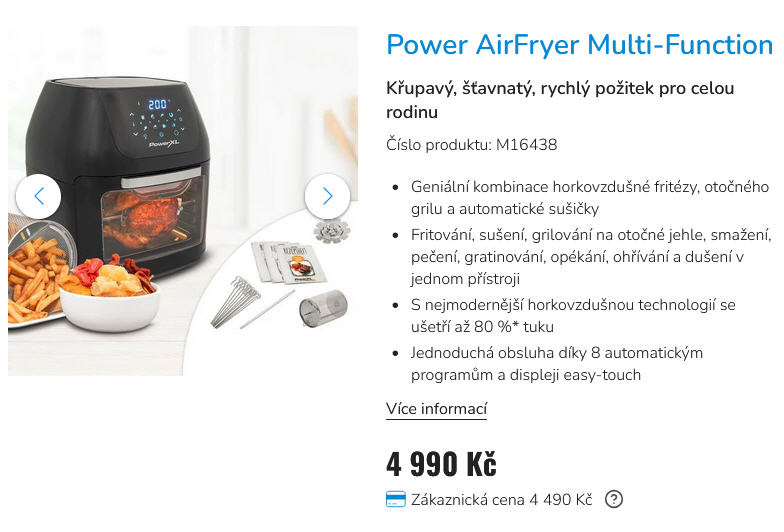 Horkovzdušná fritéza multi program