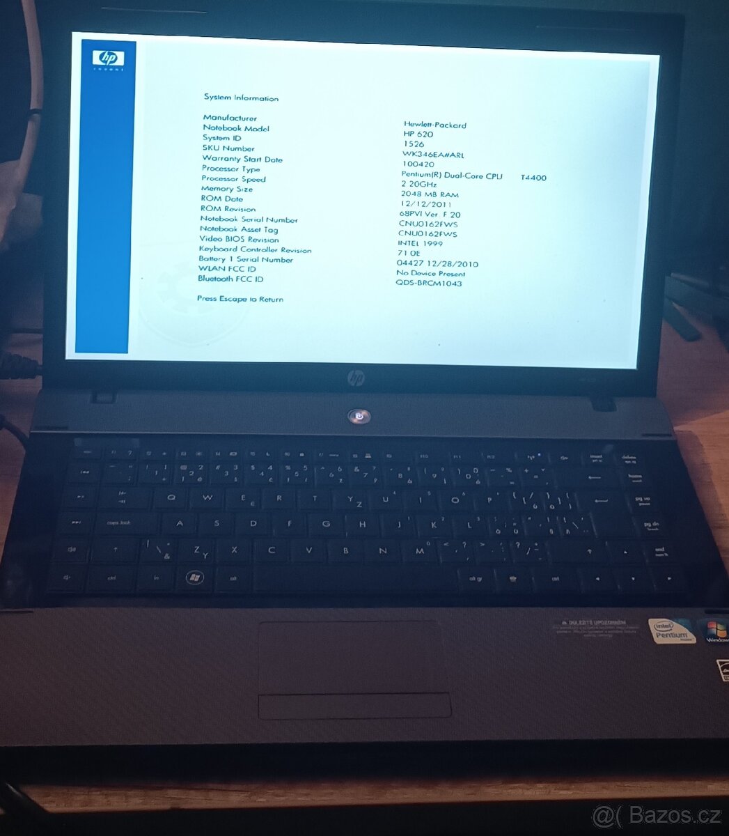 HP 620 2GB RAM BEZ HDD