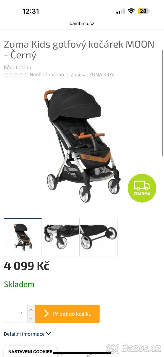 Kočárek zuma kids moon