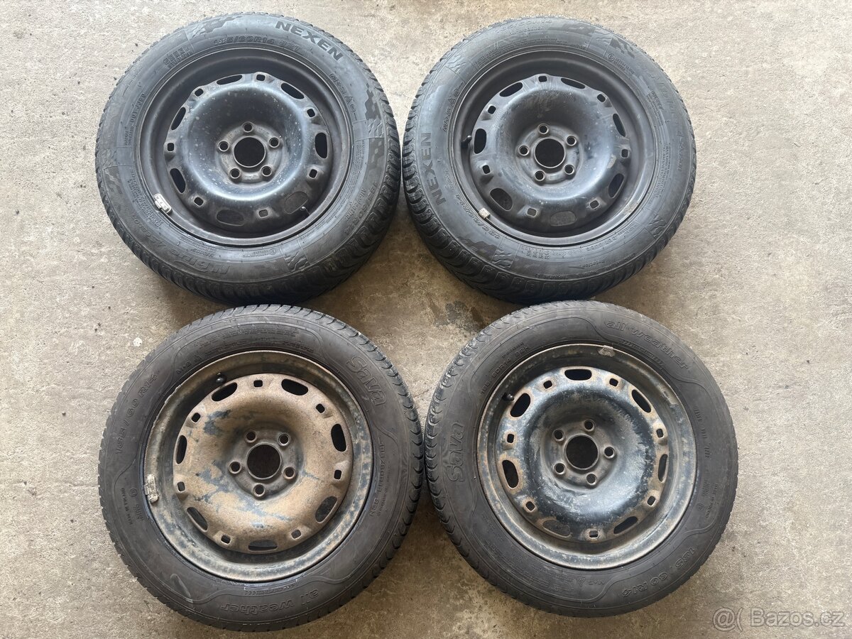 185/60 R14 Sada plechových kol Škoda/VW/Seat 4 kusy