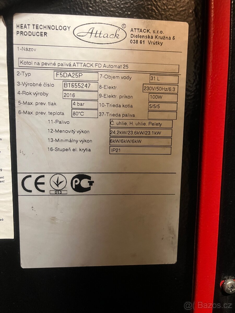 Prodám kotel ATTACK FD AUTOMAT