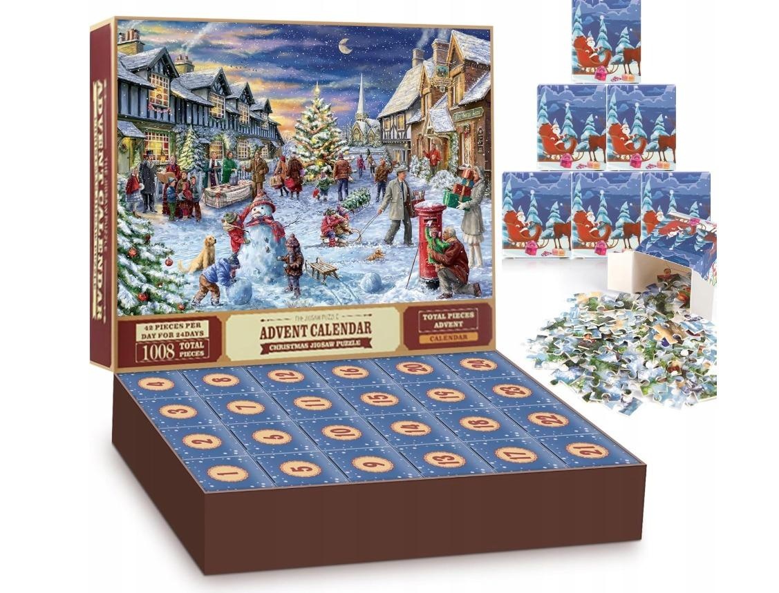 Adventní kalendář Vánoční puzzle 1008 dílků 24 dní.