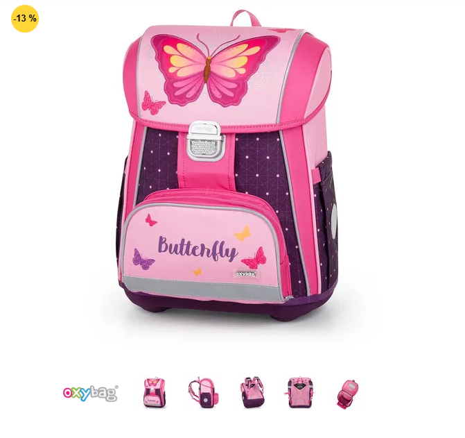 NOVÝ Školní batoh OXYBAG Premium Motýl