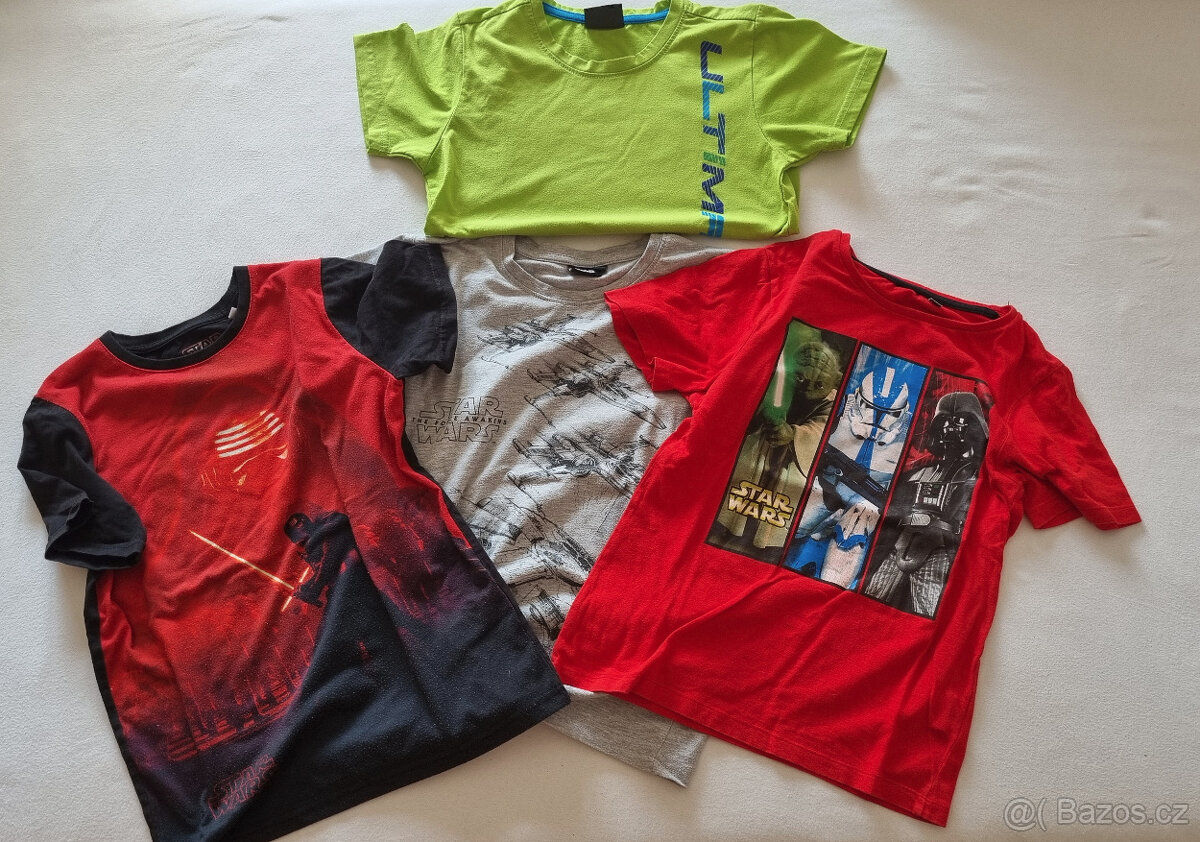 4x tričko (3x StarWars, 1x KENSIS) vel. 134/140