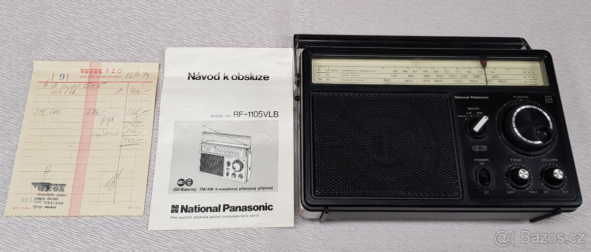 Rádio National Panasonic GX5, doklad, pro sběratele