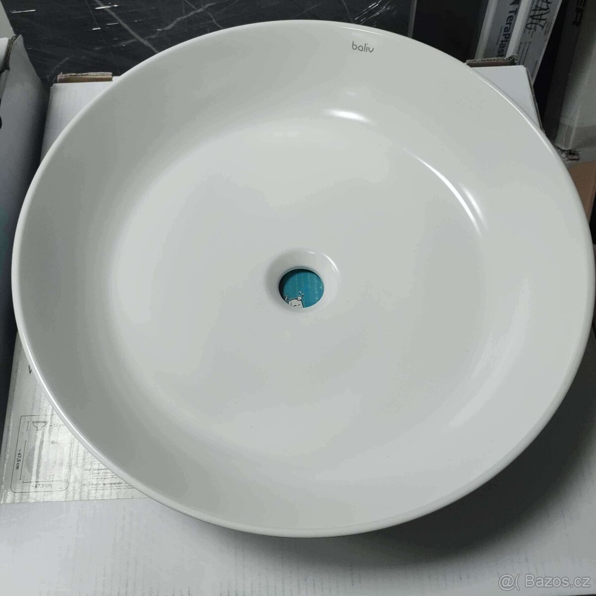 Tenkostěnné kulaté umyvadlo BALIV na desku Průměr: 47,5 cm