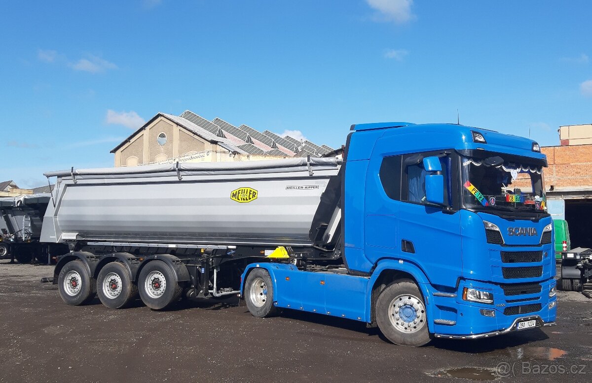 MEILLER 26 m3 / 2 ZVEDACÍ NÁPRAVY / brzda finišeru / plachta