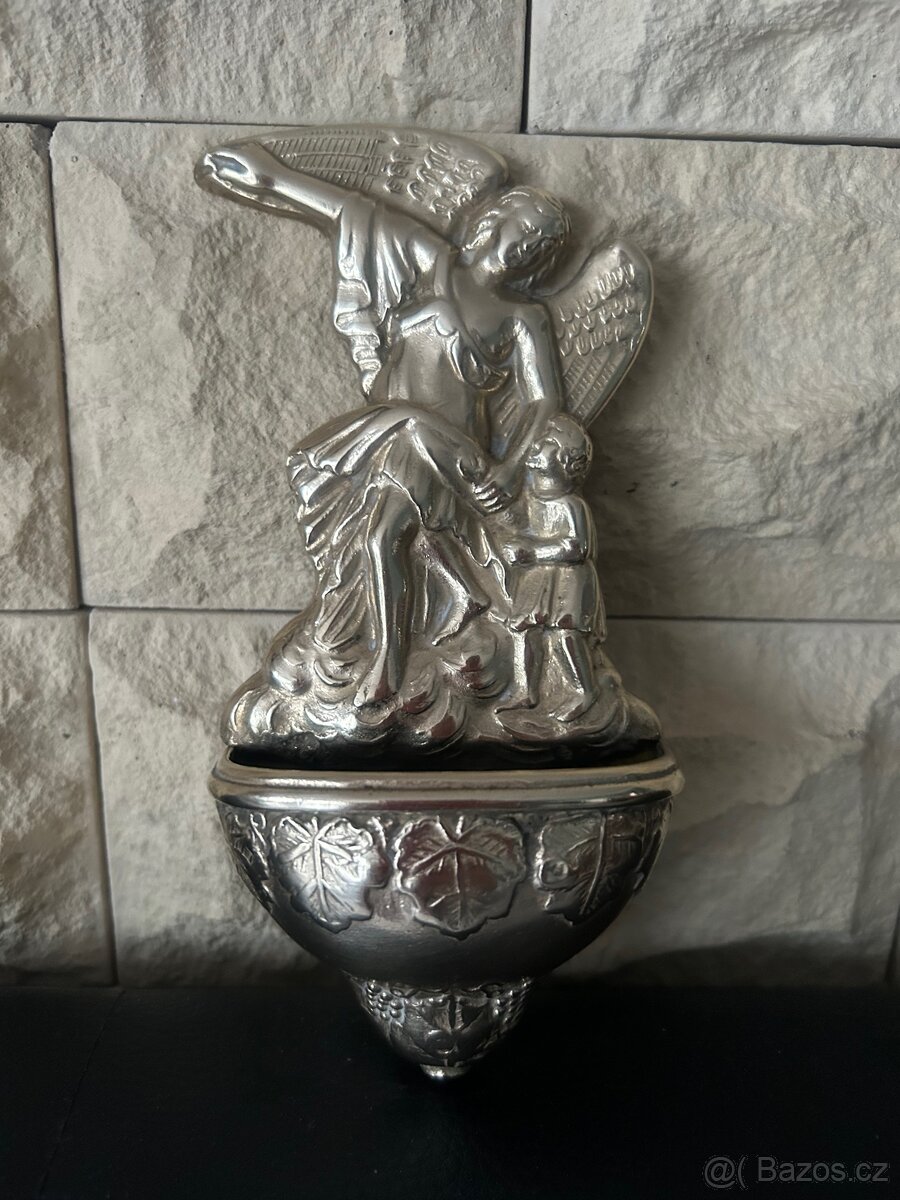 MOSAZNÁ KROPENKA S ANDĚLEM HISTORICKÝ KUS