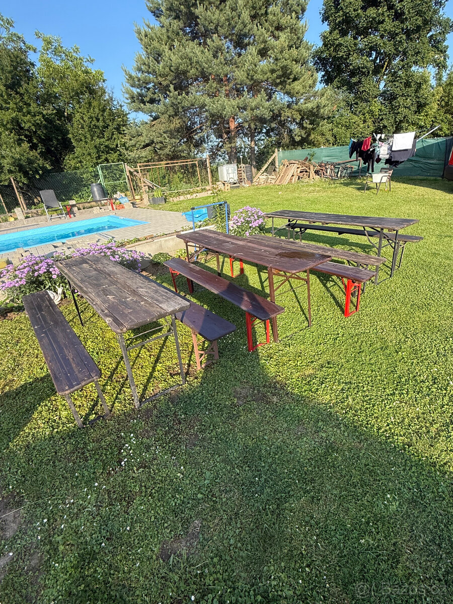Pivní set, zahradní nábytek, stůl s lavicí