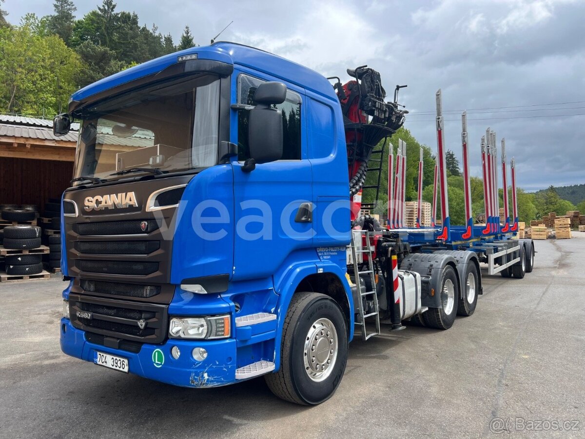 Lesní souprava Scanii R580 6x4 + HR a návěs Svan NCH35