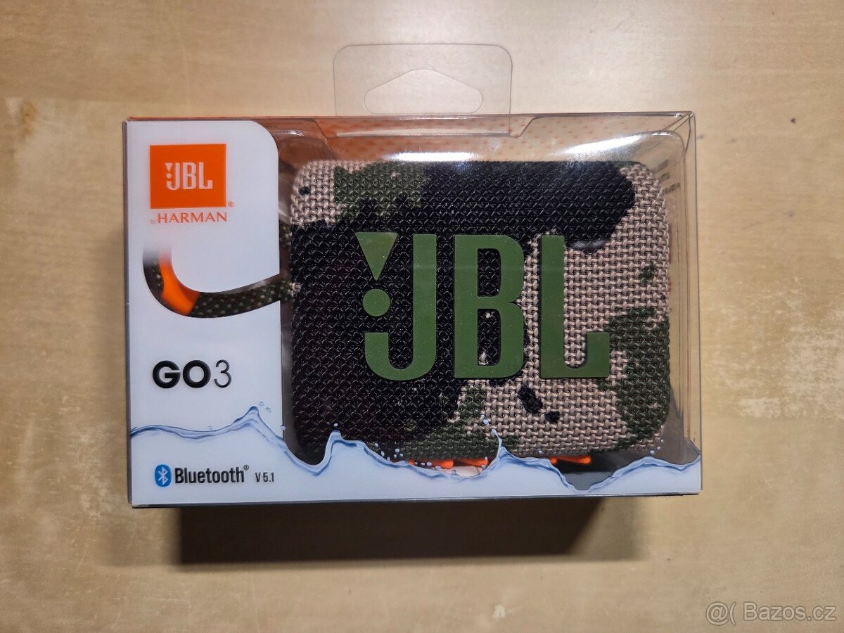 Prodám JBL GO 3, zelený Camo/Squad/khaki