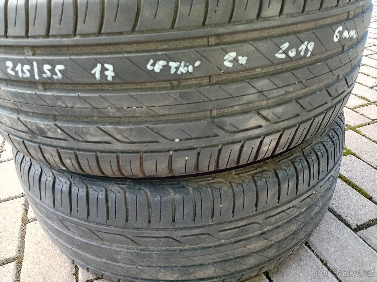 Pneu 215/55 R17,letní, 2x,6mm,2019