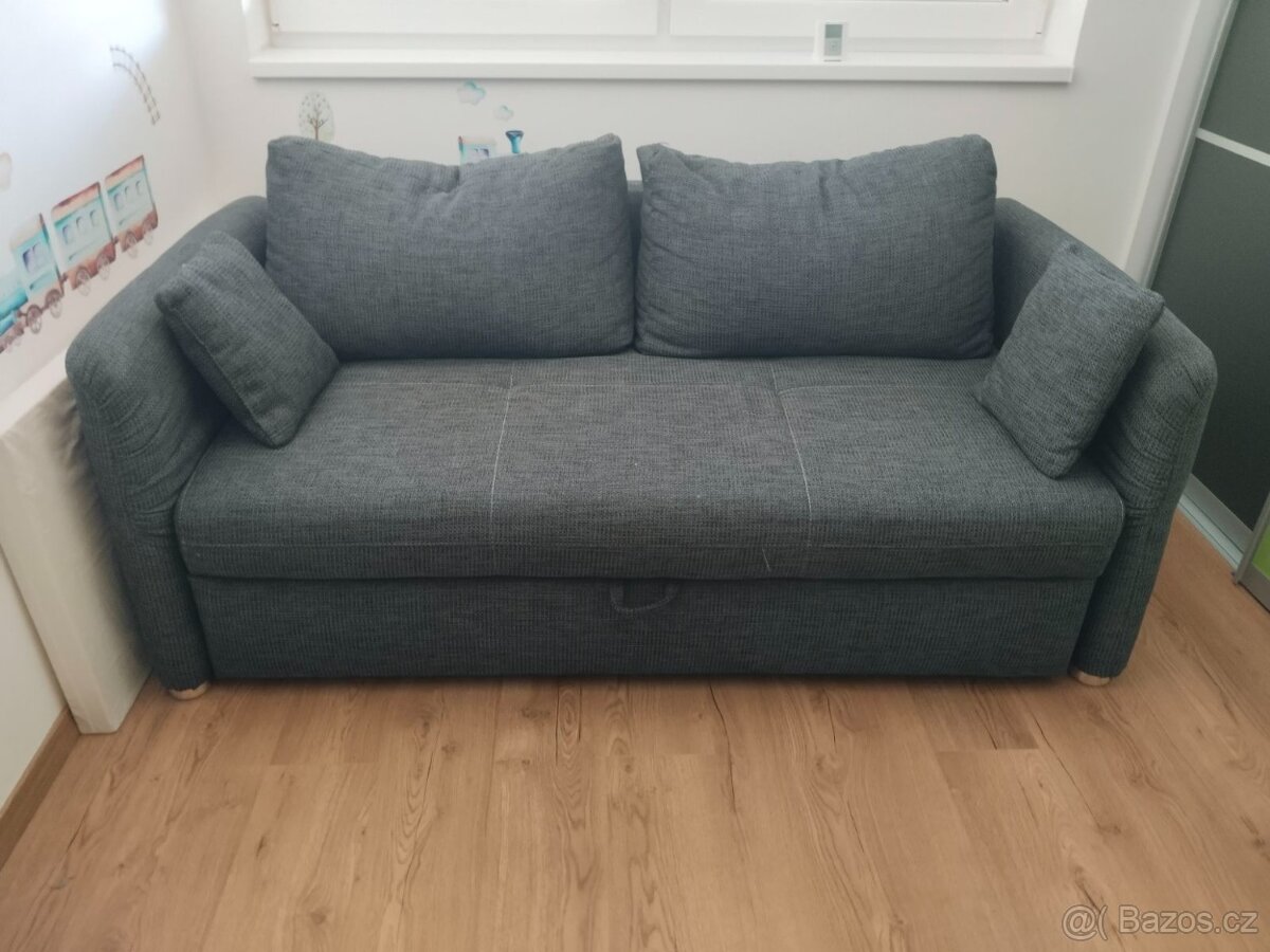 Rozkládací pohovka antracitová (ložní plocha 163x201)