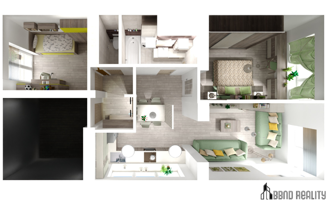 Prodej bytu 3+1 Brno - Lesná, parkovací stání, balkon