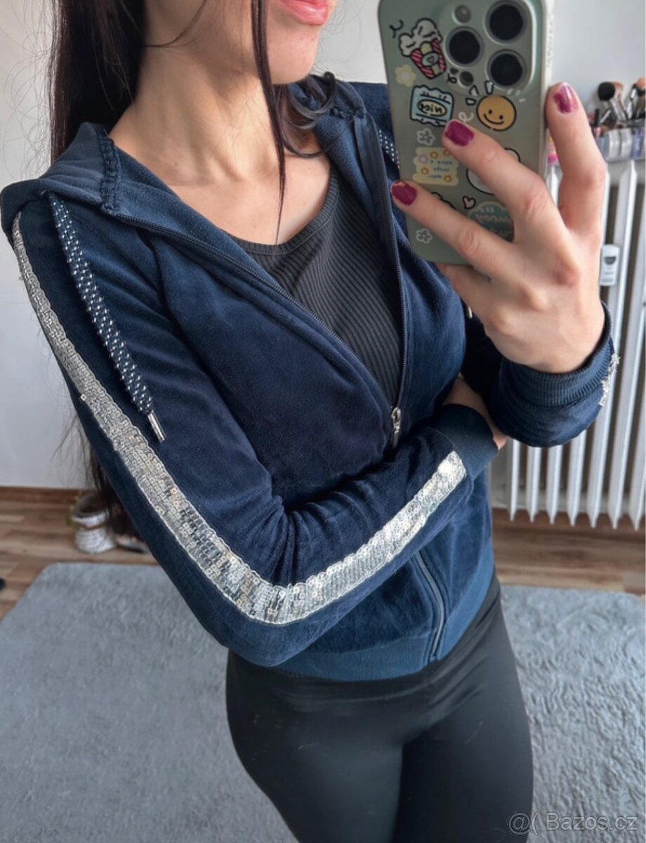 Modrá semišová mikinat