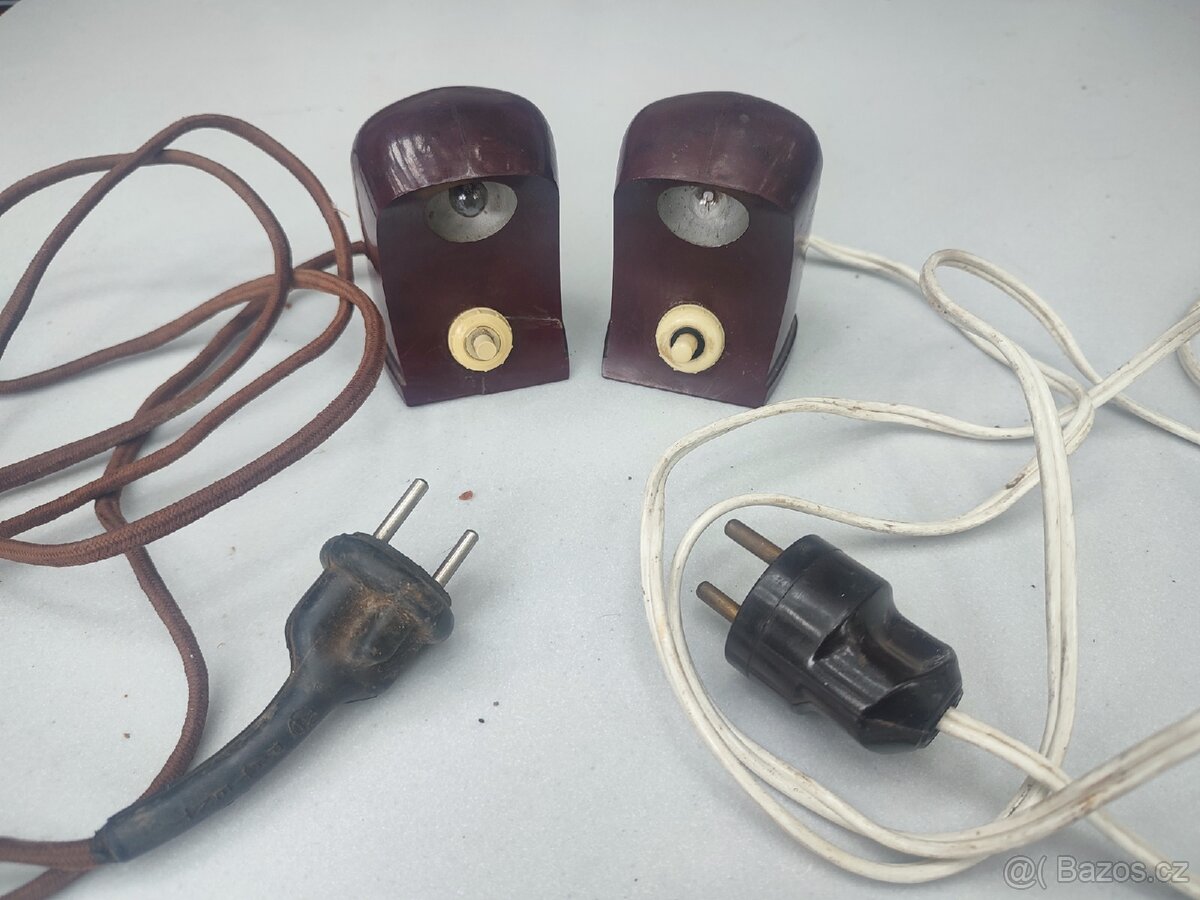 Starožitná bakelitová retro lampička - 2 ks