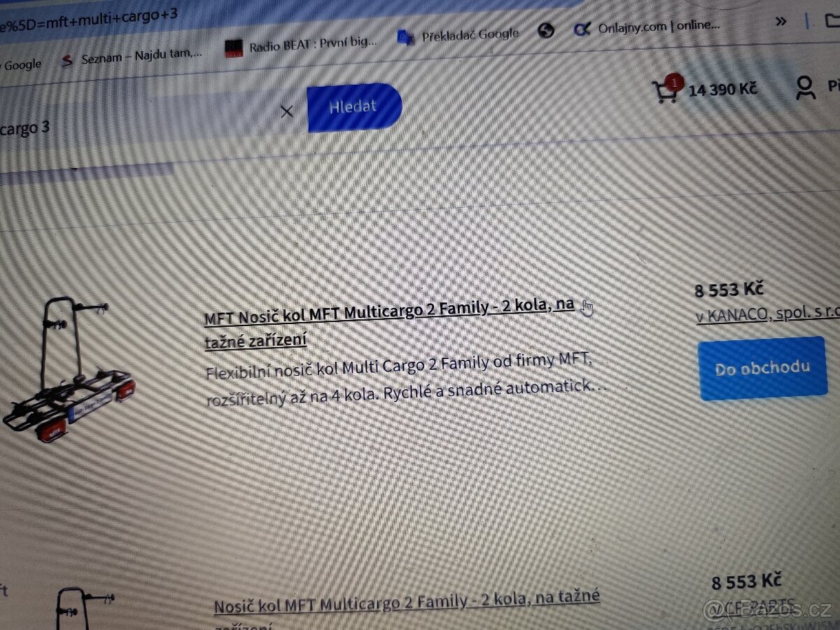 Prodám nosič kol MFT na dvě kola