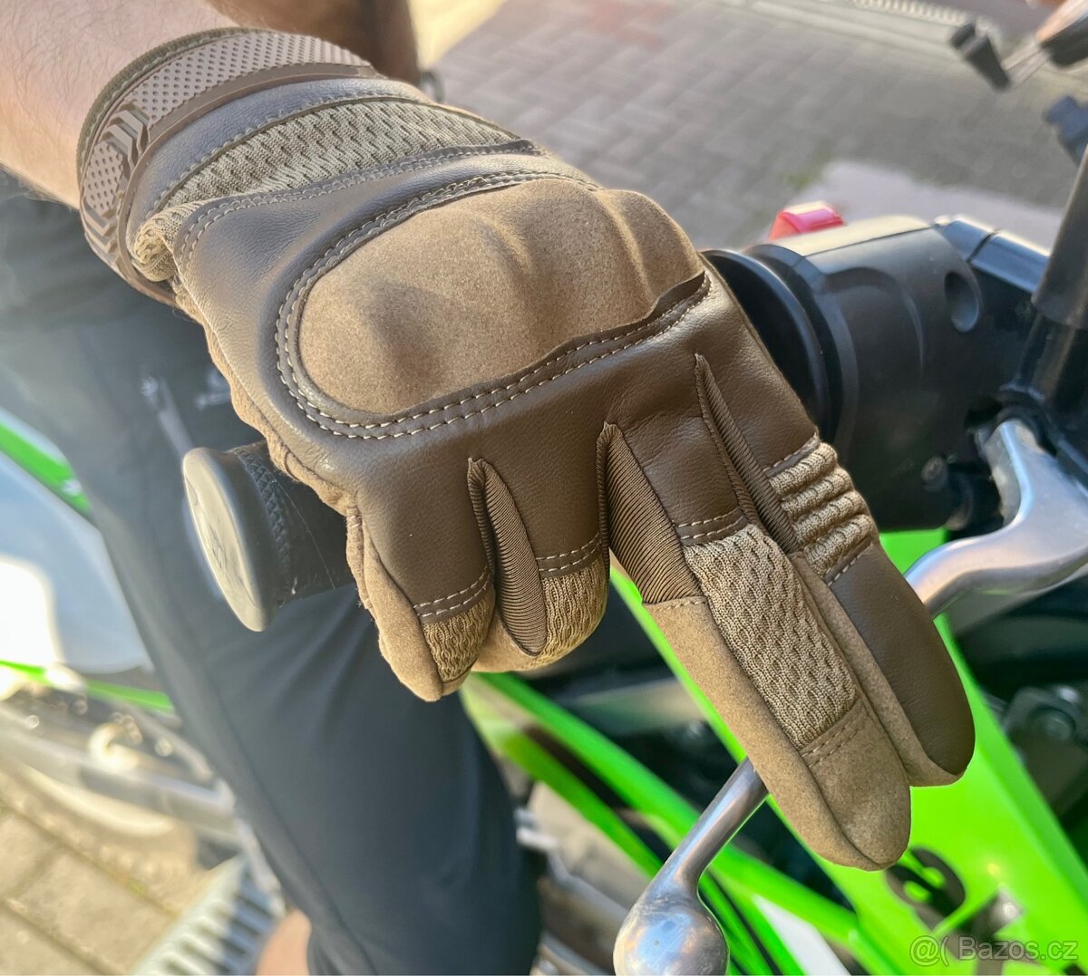 Nové Moto Rukavice S/M hnědé, retro