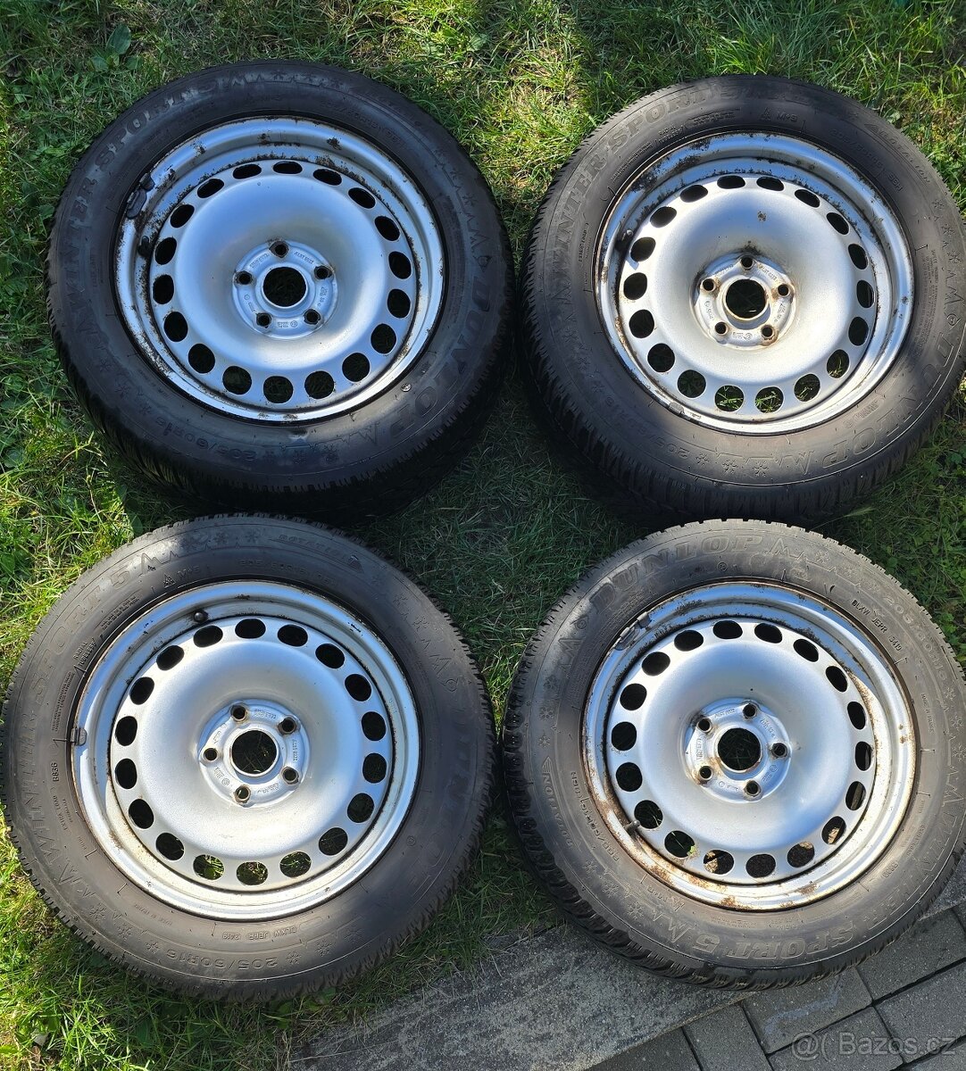 16" plechové ráfky+zimní pneu Dunlop Wintersport