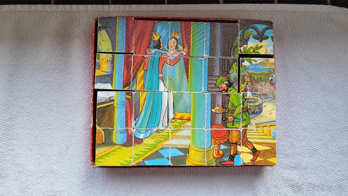 Dřevěné kostky – Sněhurka – 20 ks