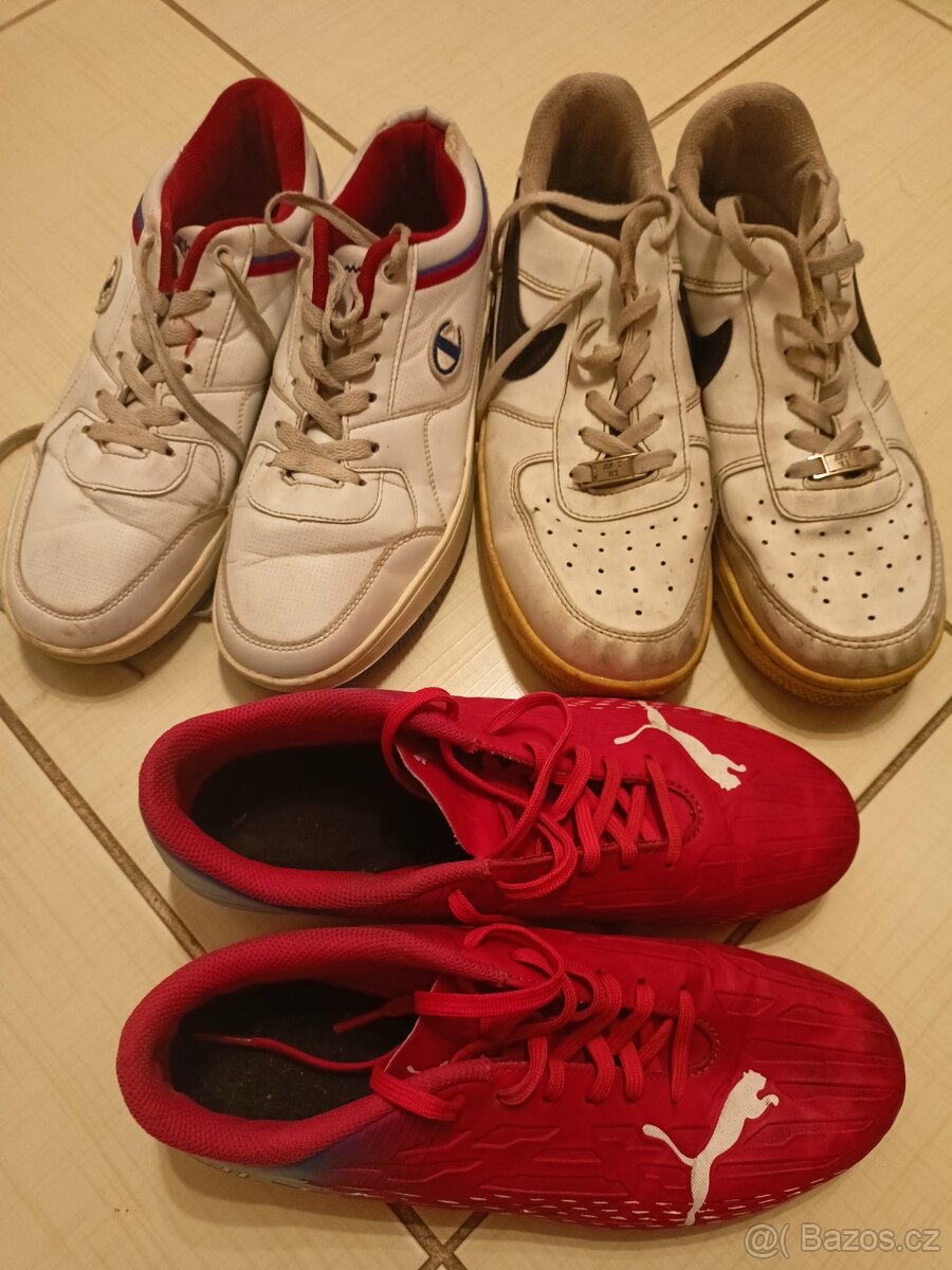 kopačky vel.38,40, tenisky Champion a Nike vel.42,34-37