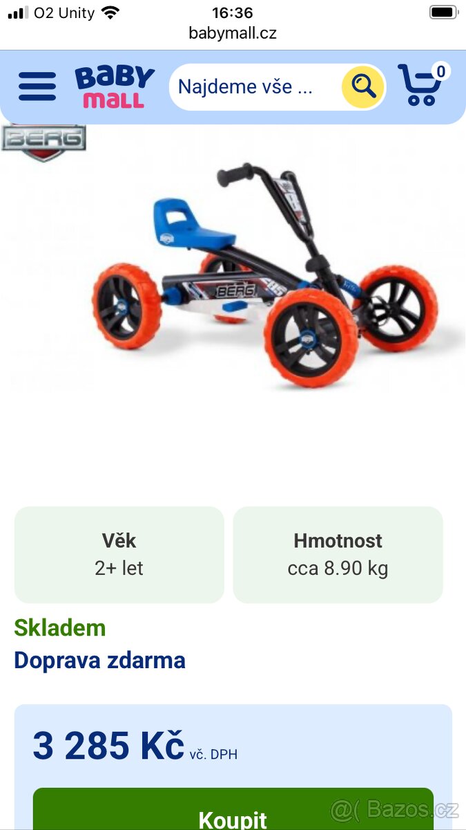 dětská šlapací čtyřkolka BERG