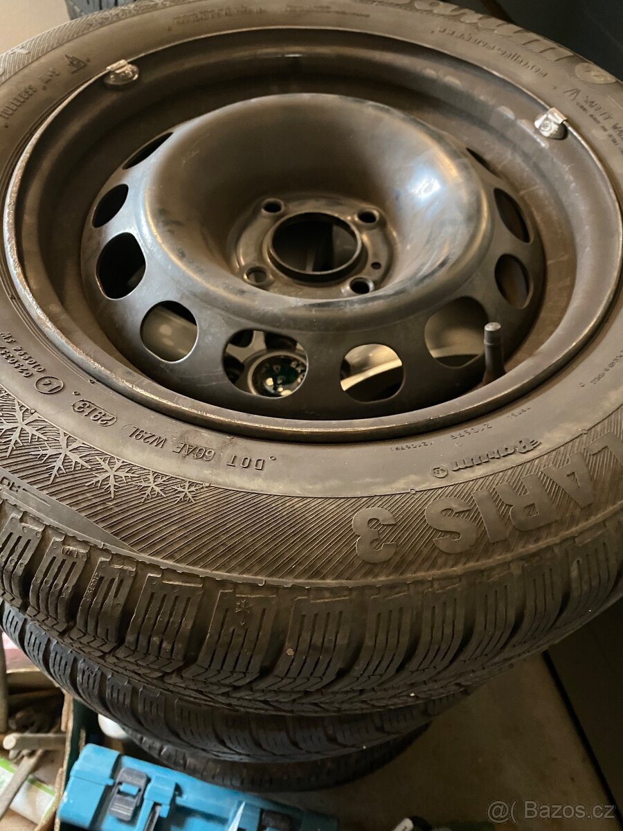 Plechové disky 15” 5x108 a zimní pneu 195/65/R15