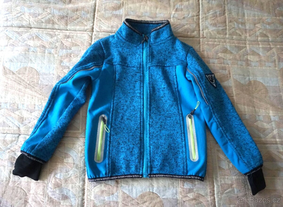 Modrá fleecová mikina zn.KUGO vel.104, 100% bavlna