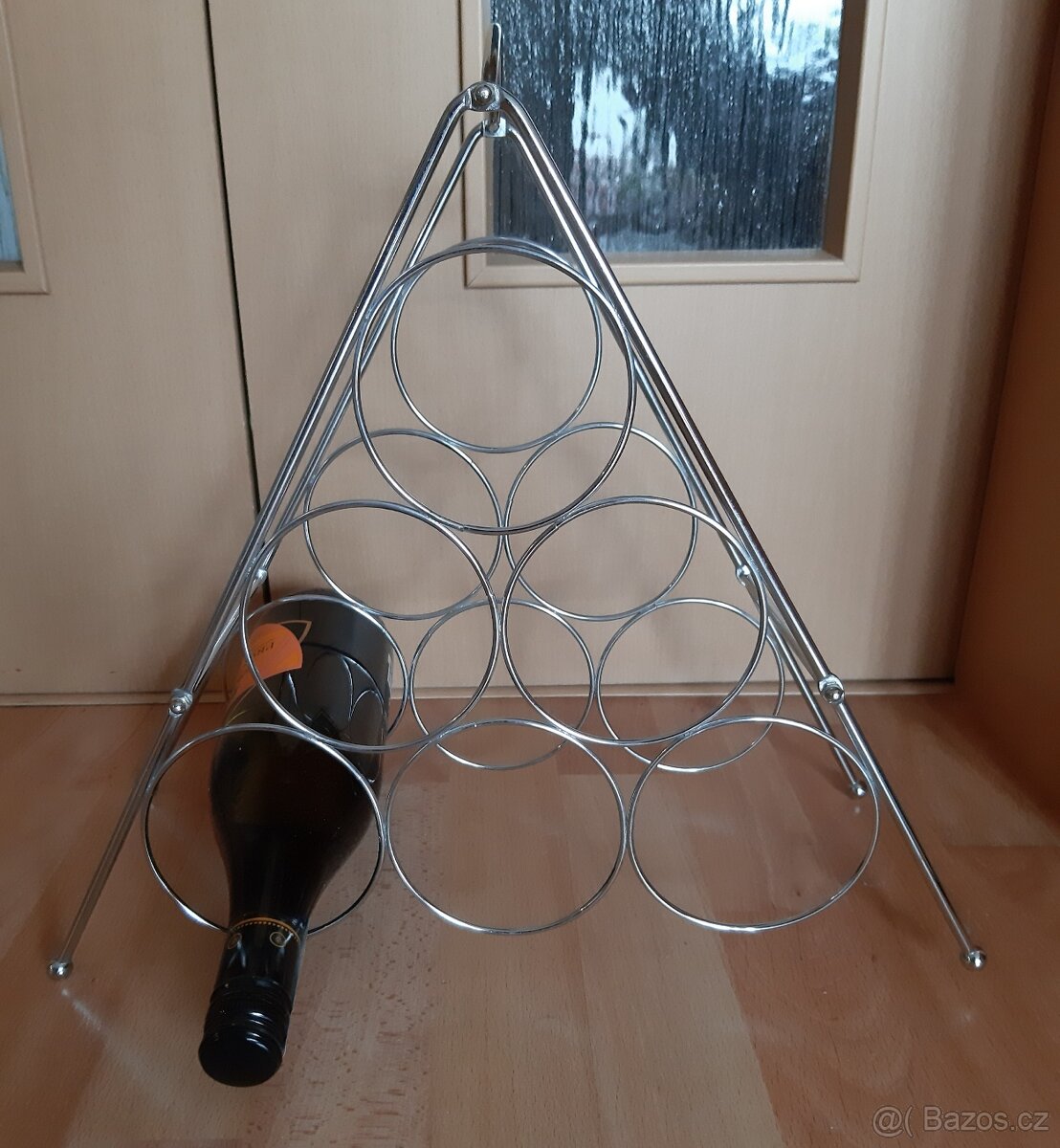 Stojan na 6 lahví vína, kovový
