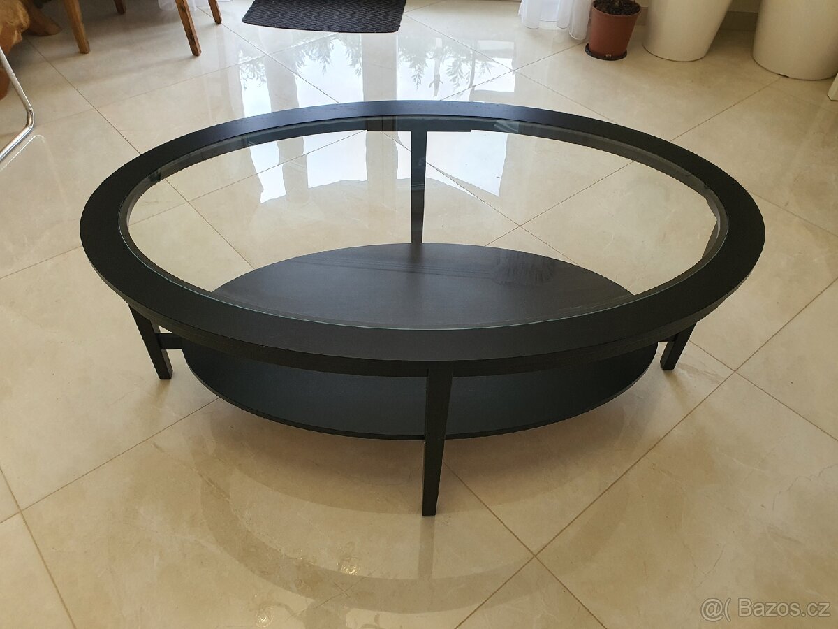 Konferenční stůl / stolek oválný a skleněný