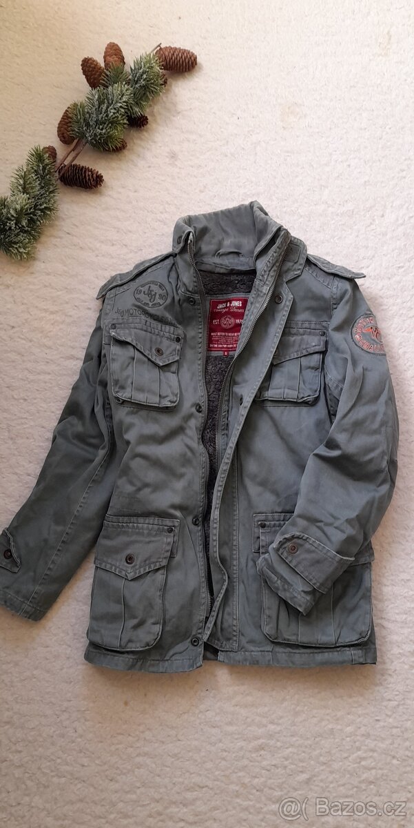 Jack and Jones khaki celoroční bunda