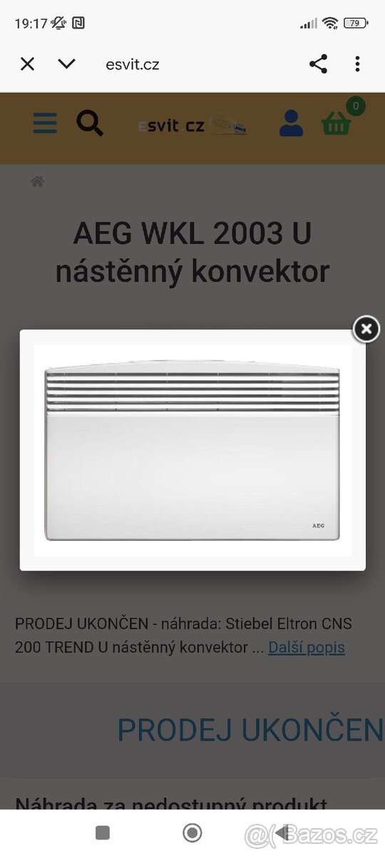 Nástěnný konvektor AEG WKL 2003U