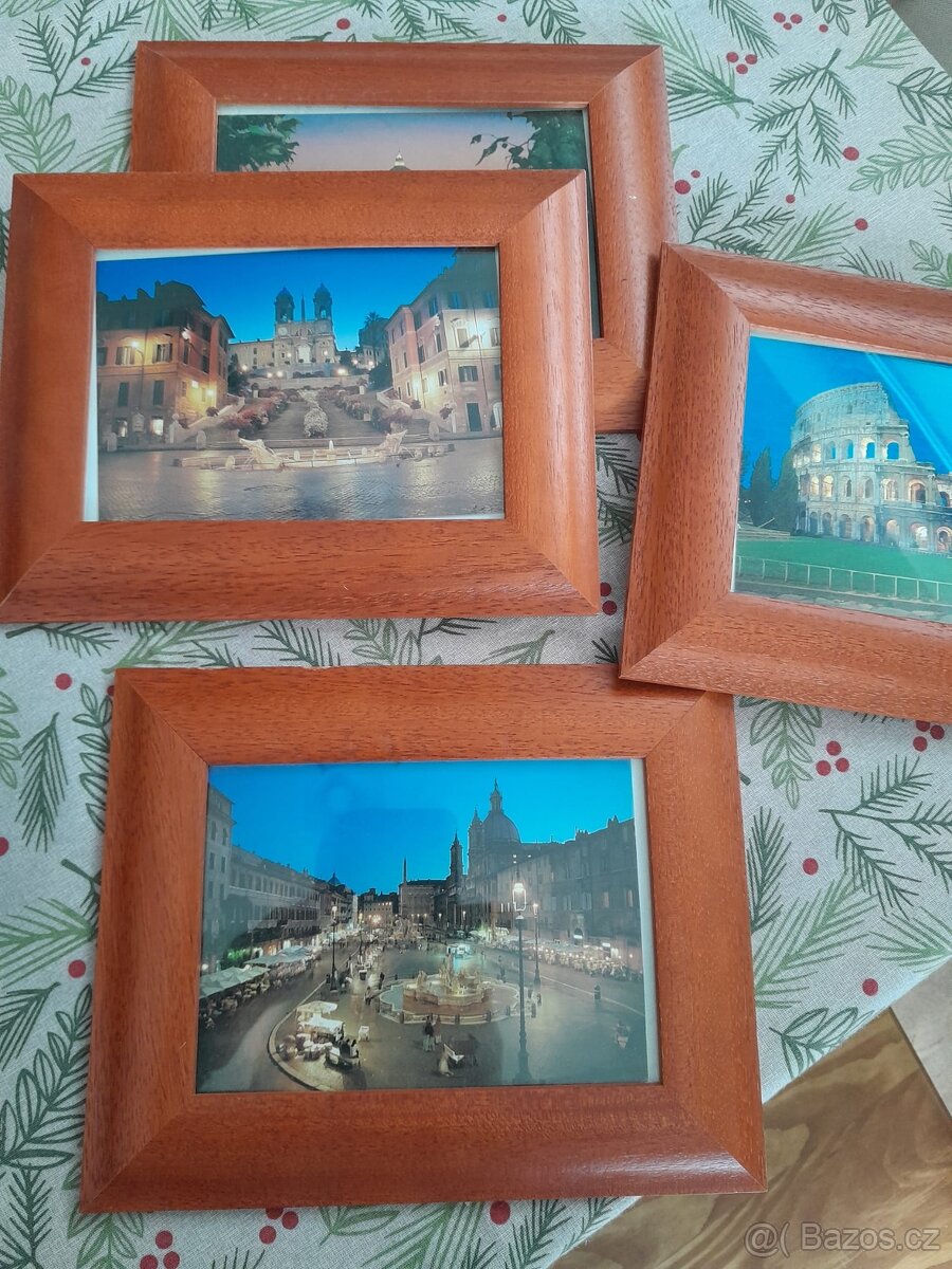 Foto rámečky 4 ks, dřevěné