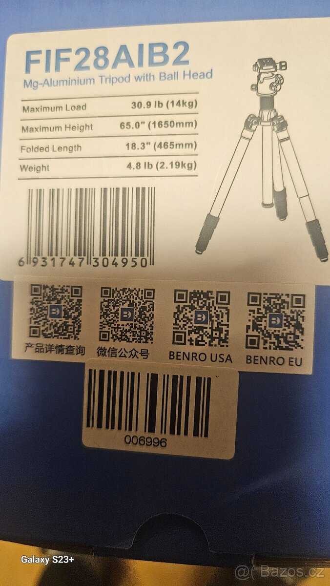 Prodám tripod Benro i FIF28A B2