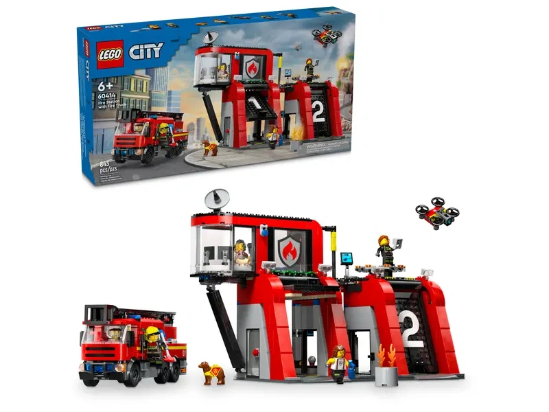 LEGO - City - Hasičská stanice s hasičským vozem