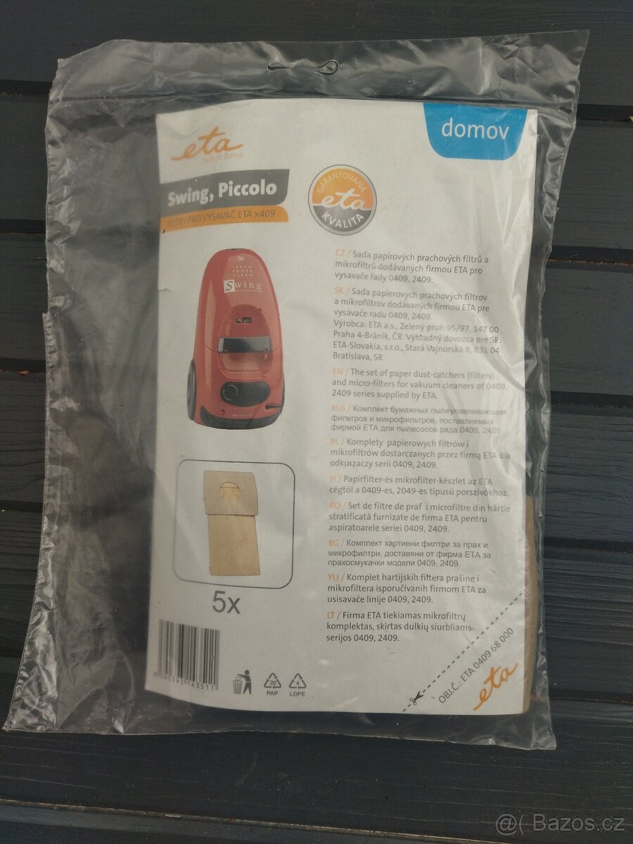 Sáčky do vysavače ETA řada 0409, 2409