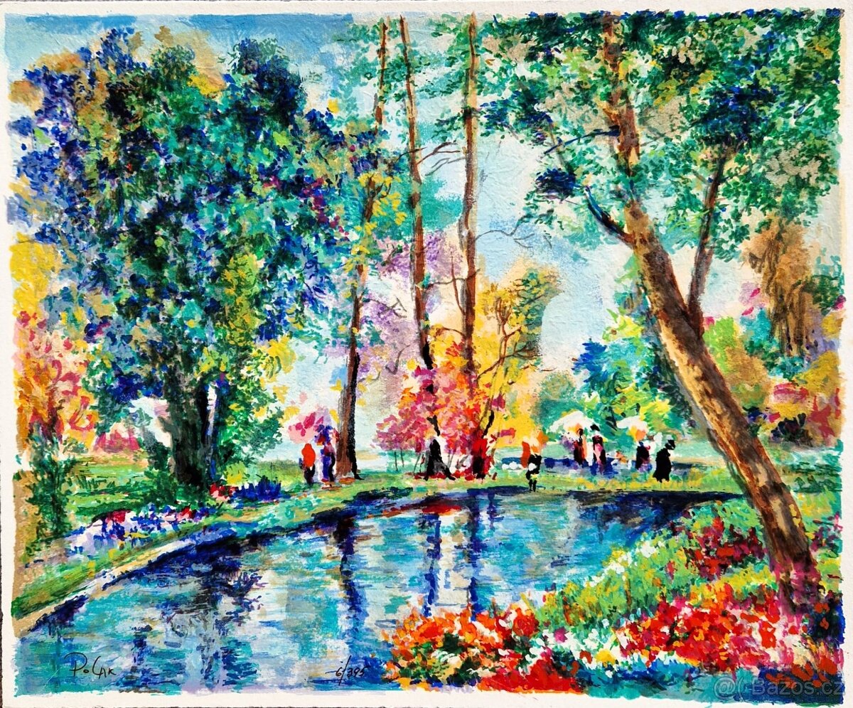 DIMITRI POLAK (podpísaný) impresionistická krajina, serigraf