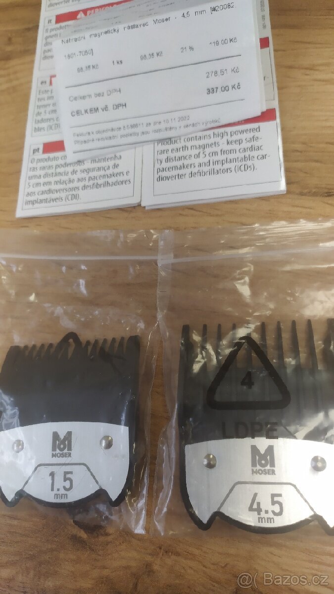 Originální magnetické nástavce na strojek Moser