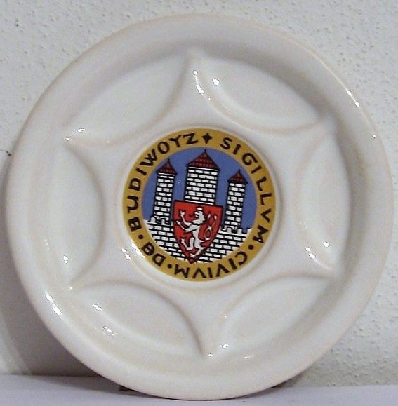 Porcelánové pivní tácky Budvar