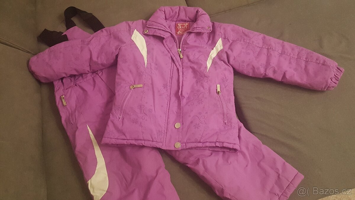 Zimní bunda + oteplováky 116