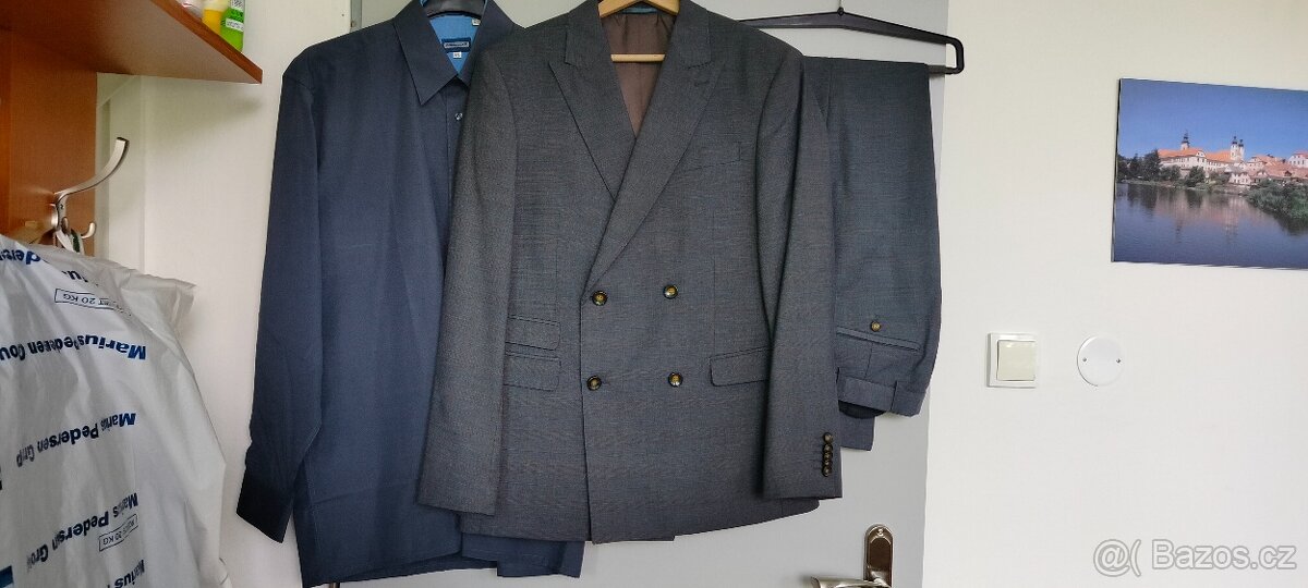 Pánský oblek+ 2 kosile TOP stav 1x nošený
