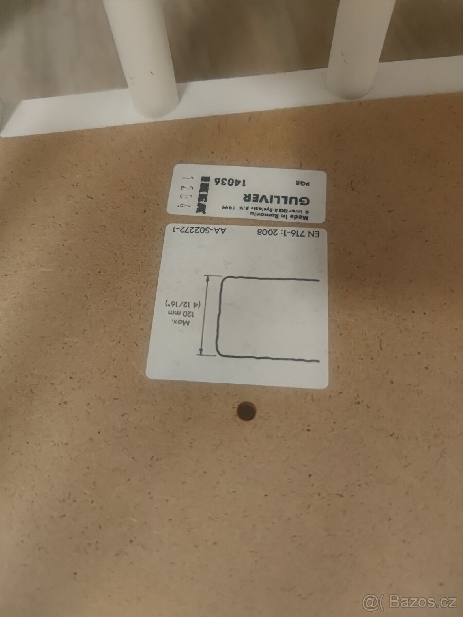 IKEA GULLIVER Dětská postel bílá 60x120 cm