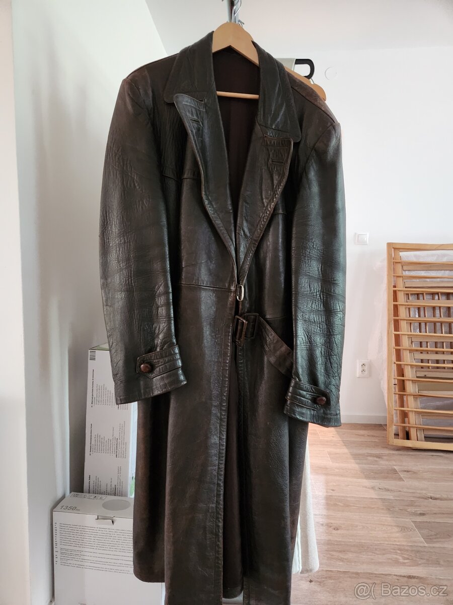 retro  pánský kožený kabát